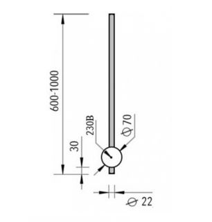 Электрический полотенцесушитель Broner Bruno NF  BR.007.080.0000.S 80 см без кнопки сатин